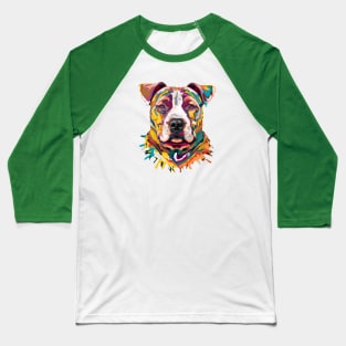 American Staffordshire Terrier Dog American Staffy Stencil Baseball T-Shirt